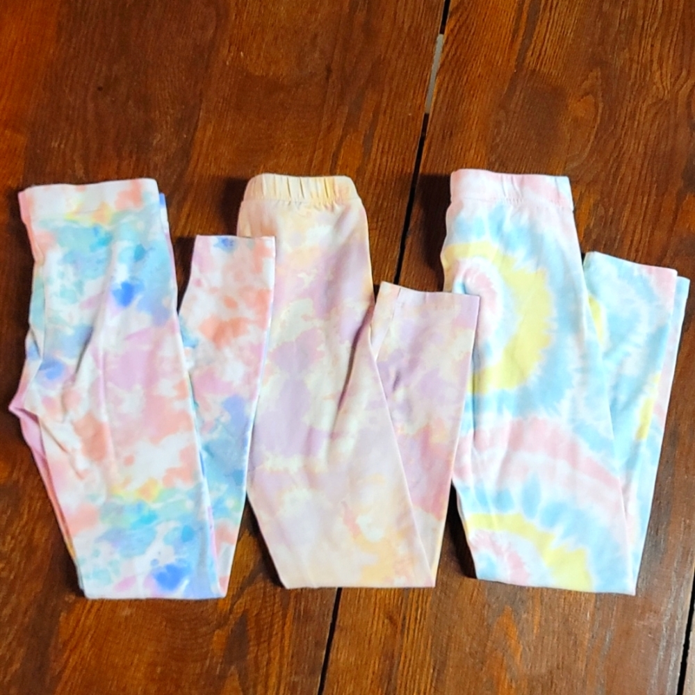 Girls Pastel Colored Leggings / Size 7-8 / Set of 3